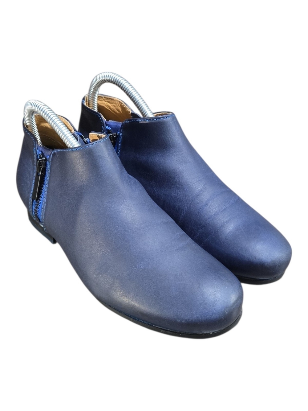 John Fluevog Radio RFI Low ankle boots Women's Size 7.5 Blue Leather